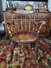 Load image into Gallery viewer, Victorian Oak and Beech Elbow Chair
