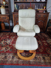 Load image into Gallery viewer, Leather Recliner Chair & Foot Stool