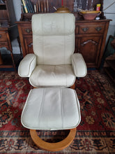 Load image into Gallery viewer, Leather Recliner Chair & Foot Stool
