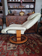 Load image into Gallery viewer, Leather Recliner Chair & Foot Stool