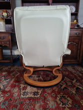 Load image into Gallery viewer, Leather Recliner Chair & Foot Stool