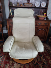 Load image into Gallery viewer, Leather Recliner Chair & Foot Stool