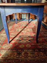 Load image into Gallery viewer, Pine & Blue Painted Kitchen Dining Table