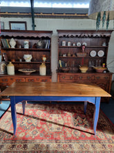 Load image into Gallery viewer, Pine & Blue Painted Kitchen Dining Table