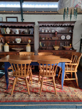 Load image into Gallery viewer, Pine & Blue Painted Kitchen Dining Table