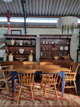 Load image into Gallery viewer, Pine & Blue Painted Kitchen Dining Table