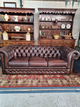 Load image into Gallery viewer, Thomas Lloyd Leather Three Seater Chesterfield Sofa Antique Brown