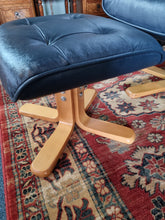 Load image into Gallery viewer, Leather Recliner Chair & Foot Stool