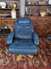 Load image into Gallery viewer, Leather Recliner Chair & Foot Stool
