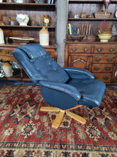 Load image into Gallery viewer, Leather Recliner Chair & Foot Stool