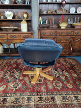 Load image into Gallery viewer, Leather Recliner Chair & Foot Stool