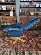 Load image into Gallery viewer, Leather Recliner Chair & Foot Stool