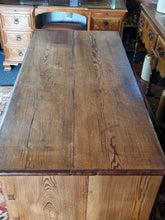 Load image into Gallery viewer, Victorian Pitch Pine Kneehole Desk