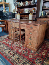 Load image into Gallery viewer, Victorian Pitch Pine Kneehole Desk