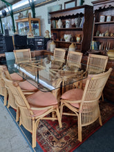 Load image into Gallery viewer, Bamboo Dining Table & Eight Dining Chairs By Angraves of Leicester