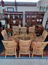 Load image into Gallery viewer, Bamboo Dining Table & Eight Dining Chairs By Angraves of Leicester