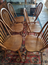 Load image into Gallery viewer, Set Of Six Hardwood Windsor Chairs