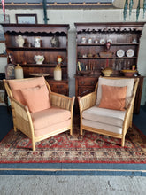 Load image into Gallery viewer, Bamboo Pair Of Armchairs By Angraves of Leicester