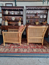 Load image into Gallery viewer, Bamboo Pair Of Armchairs By Angraves of Leicester