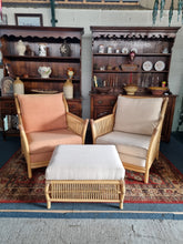 Load image into Gallery viewer, Bamboo Pair Of Armchairs By Angraves of Leicester