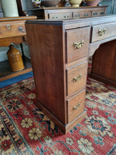 Load image into Gallery viewer, Early 20th Century Oak Twin Pedestal Desk