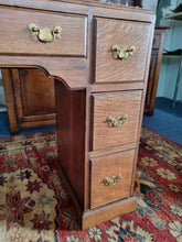 Load image into Gallery viewer, Early 20th Century Oak Twin Pedestal Desk