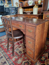 Load image into Gallery viewer, Early 20th Century Oak Twin Pedestal Desk