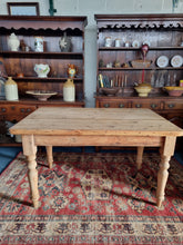 Load image into Gallery viewer, Victorian Pine Scrub Top Kitchen Table Together With An Old Pine Bench