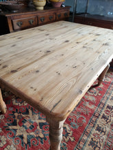 Load image into Gallery viewer, Victorian Pine Scrub Top Kitchen Table Together With An Old Pine Bench