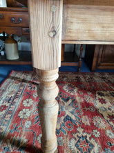 Load image into Gallery viewer, Victorian Pine Scrub Top Kitchen Table Together With An Old Pine Bench