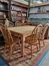 Load image into Gallery viewer, Victorian Pine Scrub Top Kitchen Table Together With An Old Pine Bench