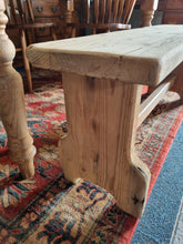 Load image into Gallery viewer, Victorian Pine Scrub Top Kitchen Table Together With An Old Pine Bench