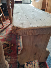 Load image into Gallery viewer, Victorian Pine Scrub Top Kitchen Table Together With An Old Pine Bench