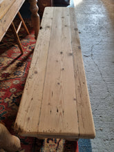 Load image into Gallery viewer, Victorian Pine Scrub Top Kitchen Table Together With An Old Pine Bench