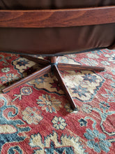 Load image into Gallery viewer, Mid Century Bentwood  Brown Leather Swivel Armchair