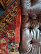 Load image into Gallery viewer, Mid Century Bentwood  Brown Leather Swivel Armchair