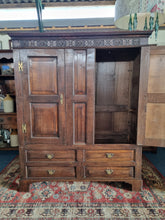 Load image into Gallery viewer, Oak Hall Cupboard House Keeper Cupboard Hanging Coat Cupboard