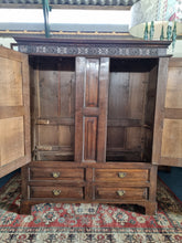 Load image into Gallery viewer, Oak Hall Cupboard House Keeper Cupboard Hanging Coat Cupboard