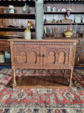 Load image into Gallery viewer, Oak Carved Pot Board Cupboard