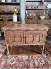 Load image into Gallery viewer, Oak Carved Pot Board Cupboard