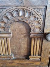 Load image into Gallery viewer, Oak Carved Pot Board Cupboard