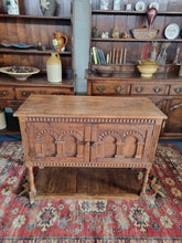 Load image into Gallery viewer, Oak Carved Pot Board Cupboard