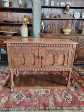 Load image into Gallery viewer, Oak Carved Pot Board Cupboard