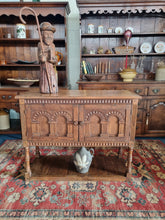 Load image into Gallery viewer, Oak Carved Pot Board Cupboard