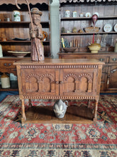 Load image into Gallery viewer, Oak Carved Pot Board Cupboard