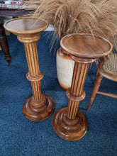 Load image into Gallery viewer, A lovely pair of oak columns / display tables
