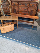 Load image into Gallery viewer, Oak Trestle Bench / Stool Mid 20th Century