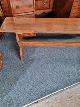 Load image into Gallery viewer, Oak Trestle Bench / Stool Mid 20th Century