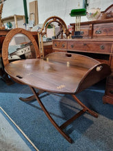 Load image into Gallery viewer, Edwardian Mahogany Butlers Tray/Table On Folding Stand