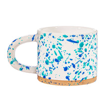 Load image into Gallery viewer, Turquoise and Blue Splatterware Mug
